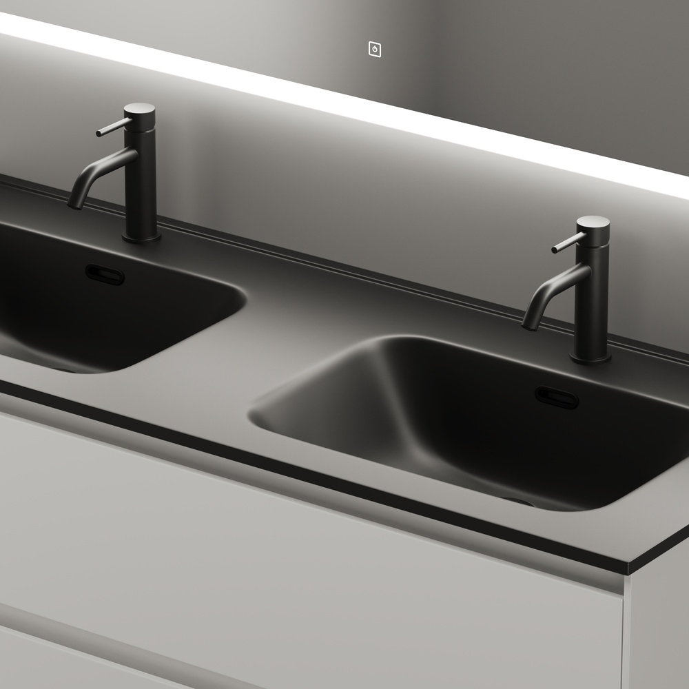 Тумба подвесная под раковину Sancos Cento белый глянец, 1190х450х500, арт. CN120-2W