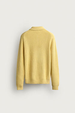 ZARA ПОЛО КЛАССИЧЕСКОГО КРОЯ ИЗ ТРИКОТАЖА ПЛАТОЧНОЙ ВЯЗКИ, МЯГКИЙ ЖЕЛТЫЙ