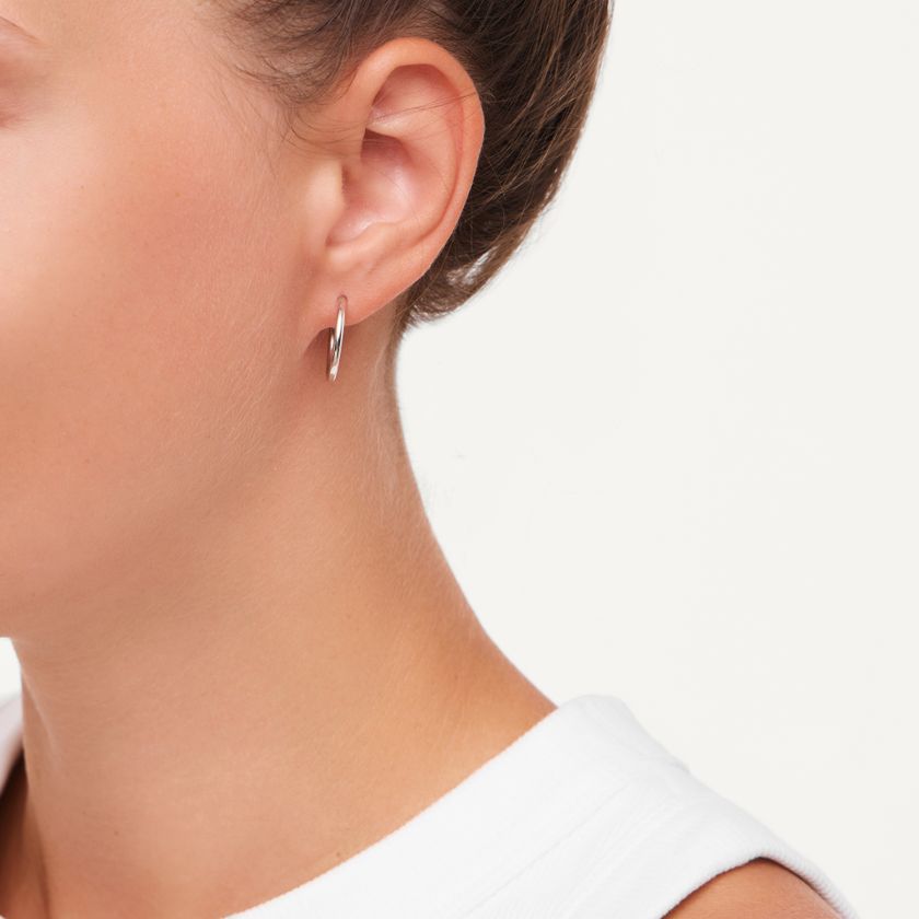 Серьги-конго Широкое Серебро – 1.5 см