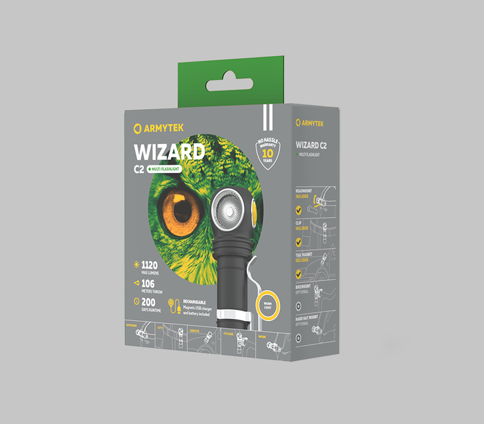 Фонарь Armytek Wizard C2 Magnet USB Warm (F08901W)