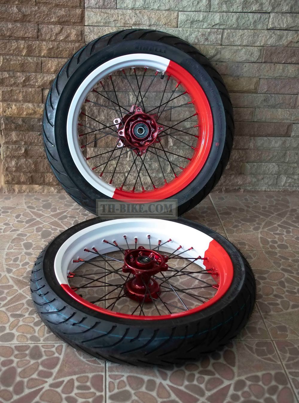 17 inches rim (no tyre) Motard Wheel Conversion Kit Honda CRF250L, Rally250, CRF250M 2012-2020. Red-White