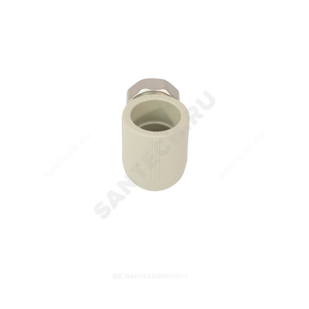 Угольник PP-R комбинированный серый Дн 32х1 1/4" с накидной гайкой VALFEX 10138132Г