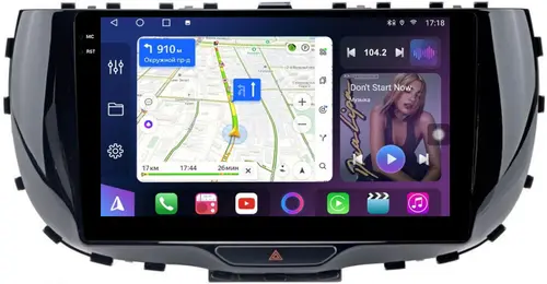 Магнитола для KIA Soul 3 2018-2024 (ШГУ монохром) - FarCar S500-TS18 монитор 9.5" QLED на Android 14, CarPlay, 4G SIM-слот