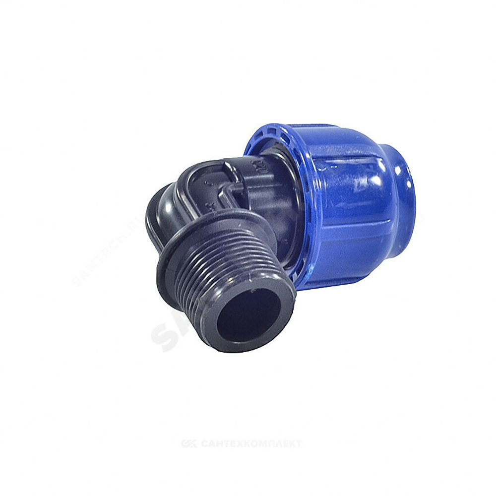 Отвод компрессионный ПЭ Дн 32х1/2"х90гр НР Ру16 RTP (РосТурПласт) 11559