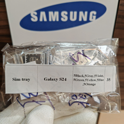 Сим лоток для Samsung S24 (S921) / S24 Plus (S926) Держатель Sim. Оригинальное качество (Цвет: Коричневый / Оранжевый)