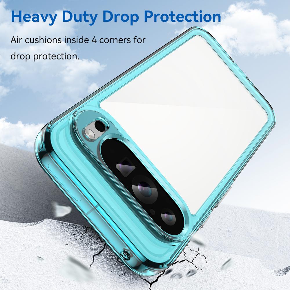 Чехол с усиленными рамками бирюзового цвета для Google Pixel 9 Pro XL, увеличенные защитные свойства