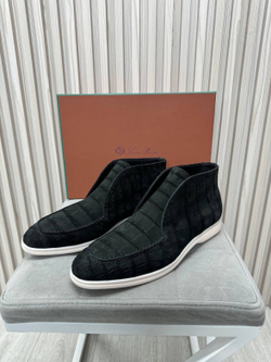 Ботинки Loro Piana Open Walk из нубукового крокодила