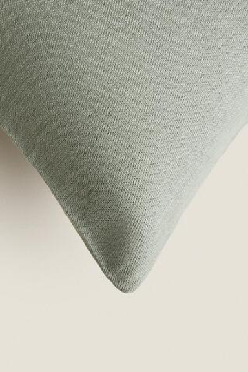 ZARA HOME ОДНОТОННЫЙ ЧЕХОЛ ДЛЯ ДЕКОРАТИВНОЙ ПОДУШКИ, ЗЕЛЕНОВАТЫЙ