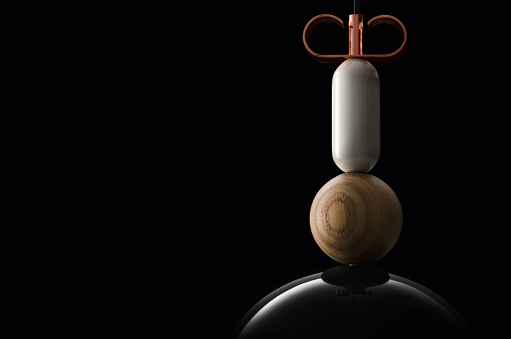 Подвесной дизайнерский светильник  Bon Ton Т1B1 от YUUE Design Studio  (черный)