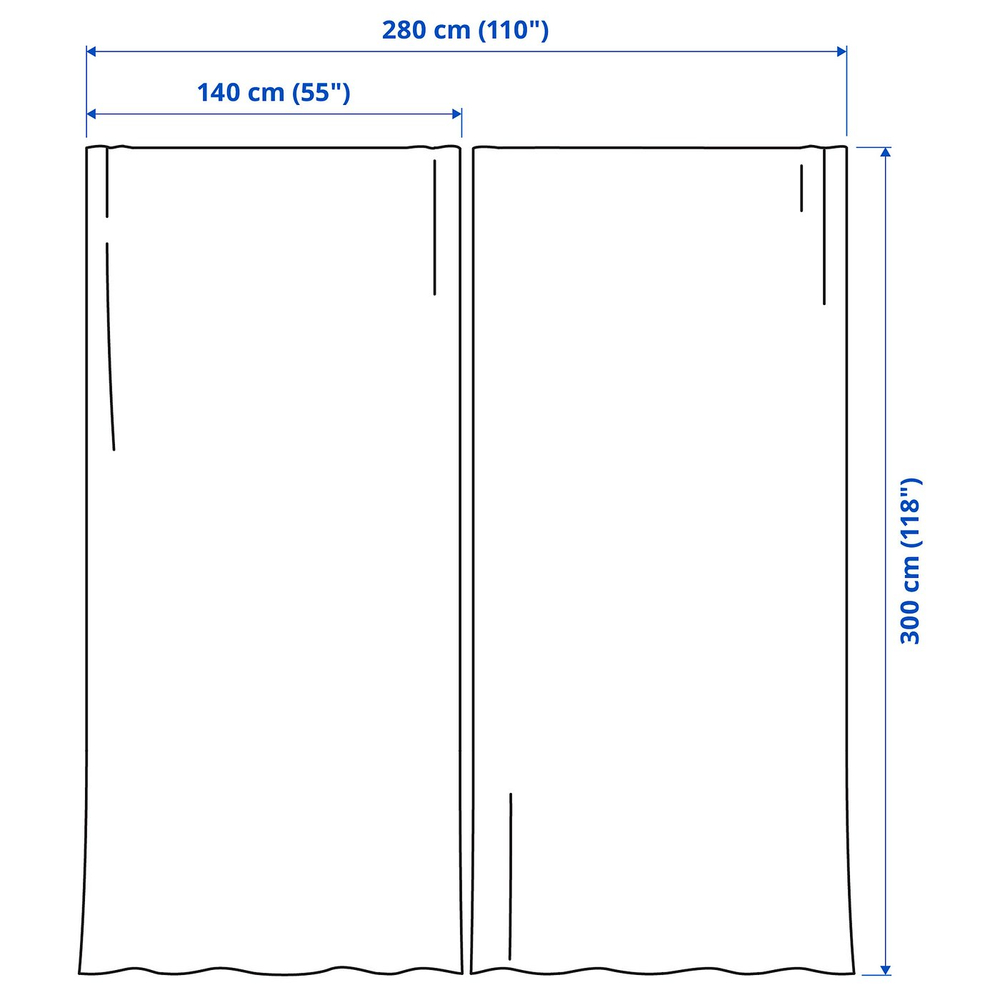 IKEA SANDSVINGEL  (ИКЕА САНДСВИНГЕЛ)  -  Штора, 2 шт. - серый/на ленте 135х300 см