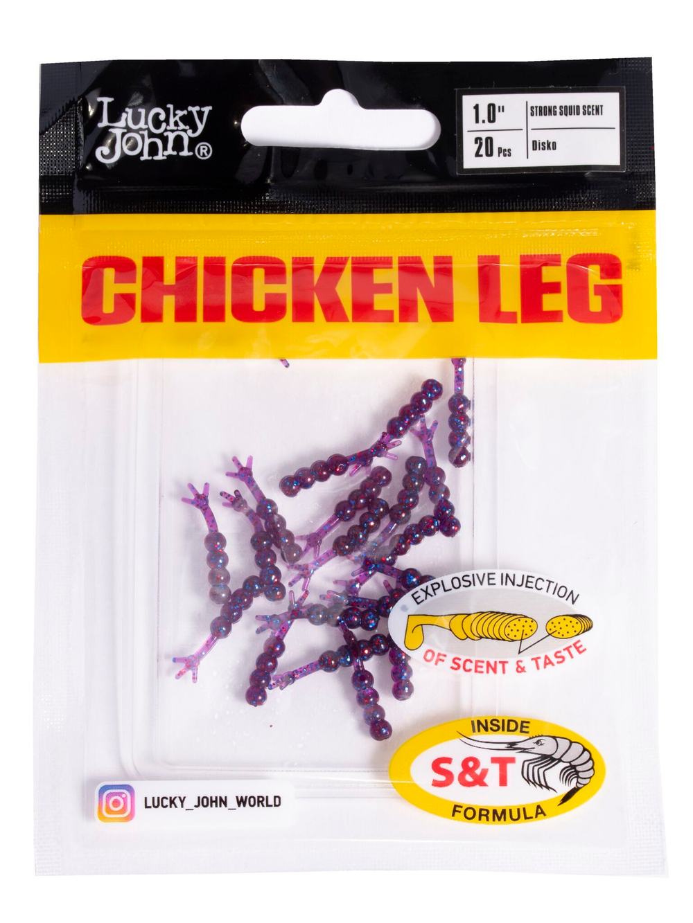 Слаги съедобные Lucky John Chicken Leg 1" (2.54 см), цвет S63, 20 шт