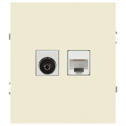 Розетка ЭРА Arktik 16-3110-02 комбинированная RJ45+TV слоновая кость | Эра Arktik