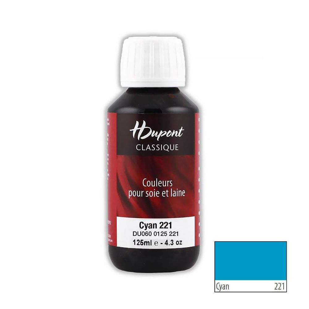 Краска для шелка H Dupont Classic, 125мл, 221 циан