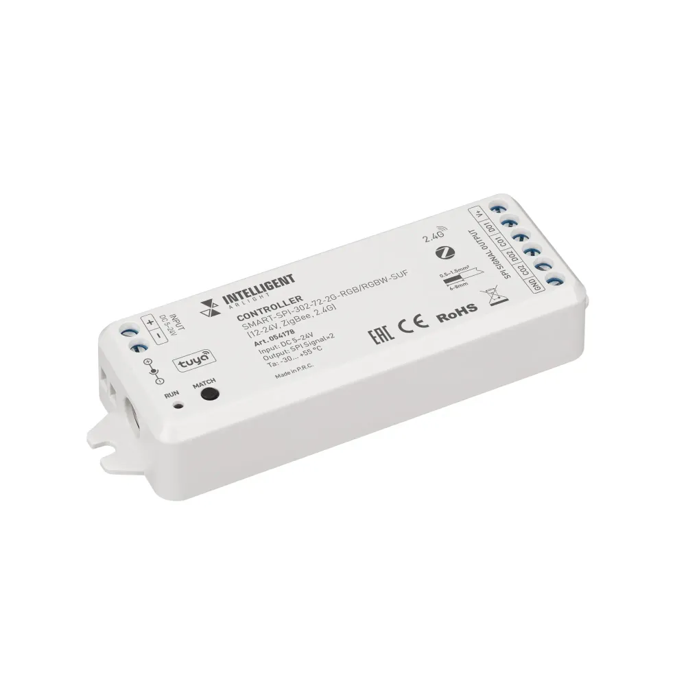 INTELLIGENT ARLIGHT Контроллер SMART-SPI-302-72-2G-RGB/RGBW-SUF (12-24V, ZigBee, 2.4G) (IARL, IP20 Пластик, 5 лет) INTELLIGENT ARLIGHT Контроллер SMART-SPI-302-72-2G-RGB/RGBW-SUF (12-24V, ZigBee, 2.4G) (IARL, IP20 Пластик, 5 лет)