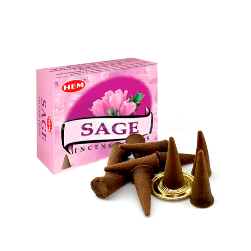 HEM Sage Благовоние-конус Шалфей 10 шт