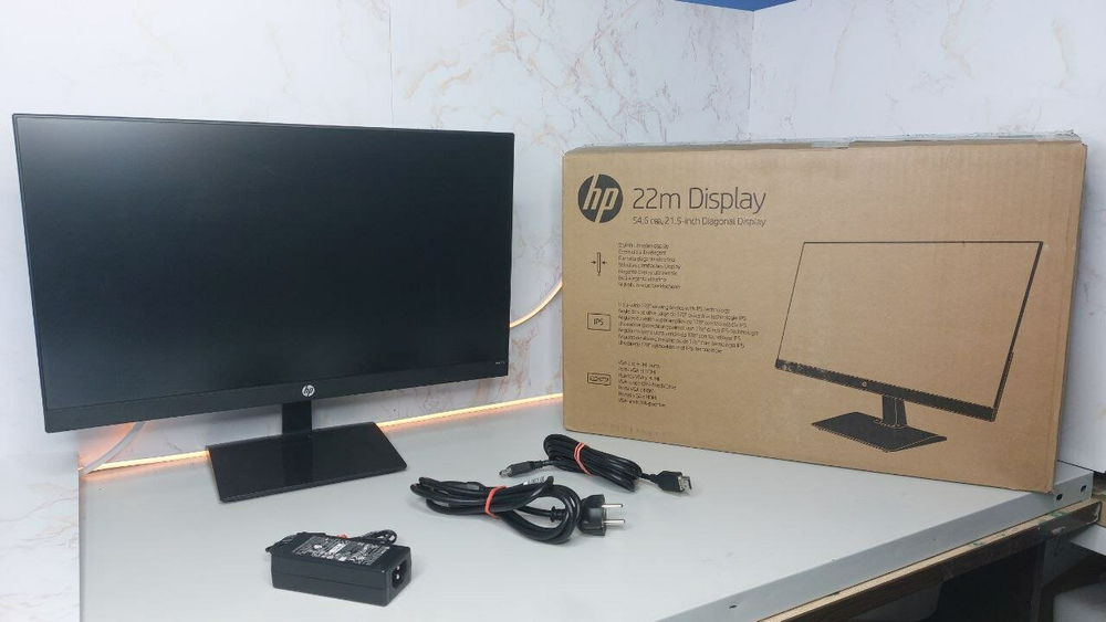 Монитор HP 21.5" 22m 60 Hz, IPS, 5ms, 250 cd/m², HDMI, VGA, Tilt (3WL44AA)