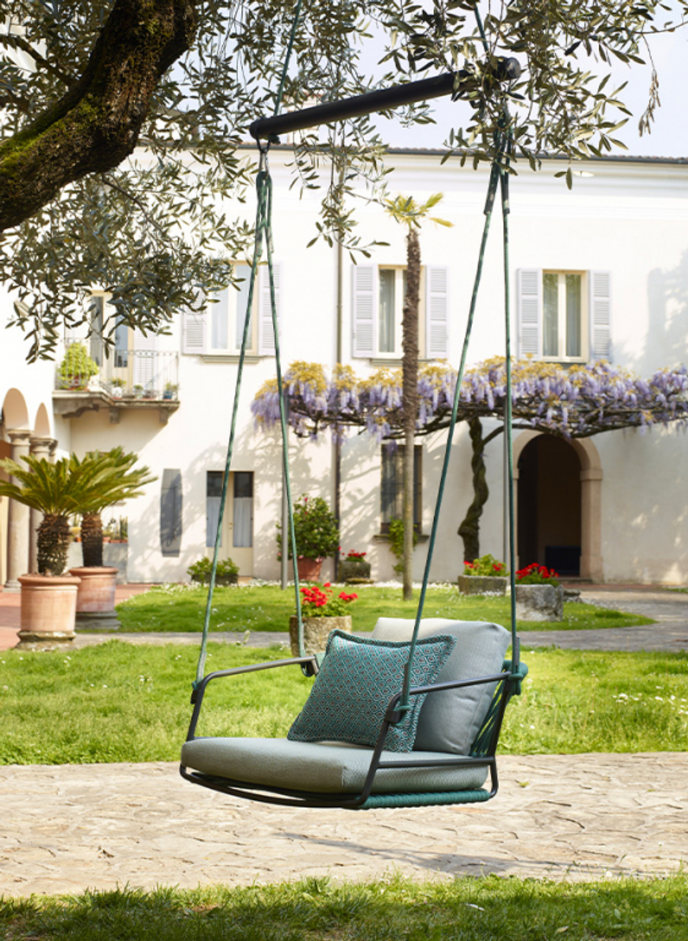 Качели плетеные Scab Design Lisa Swing, антрацит, ментоловый