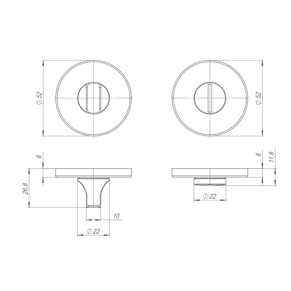 Ручка поворотная BK6.R.ARC.R52 (BK6 ARC) BL-24 черный