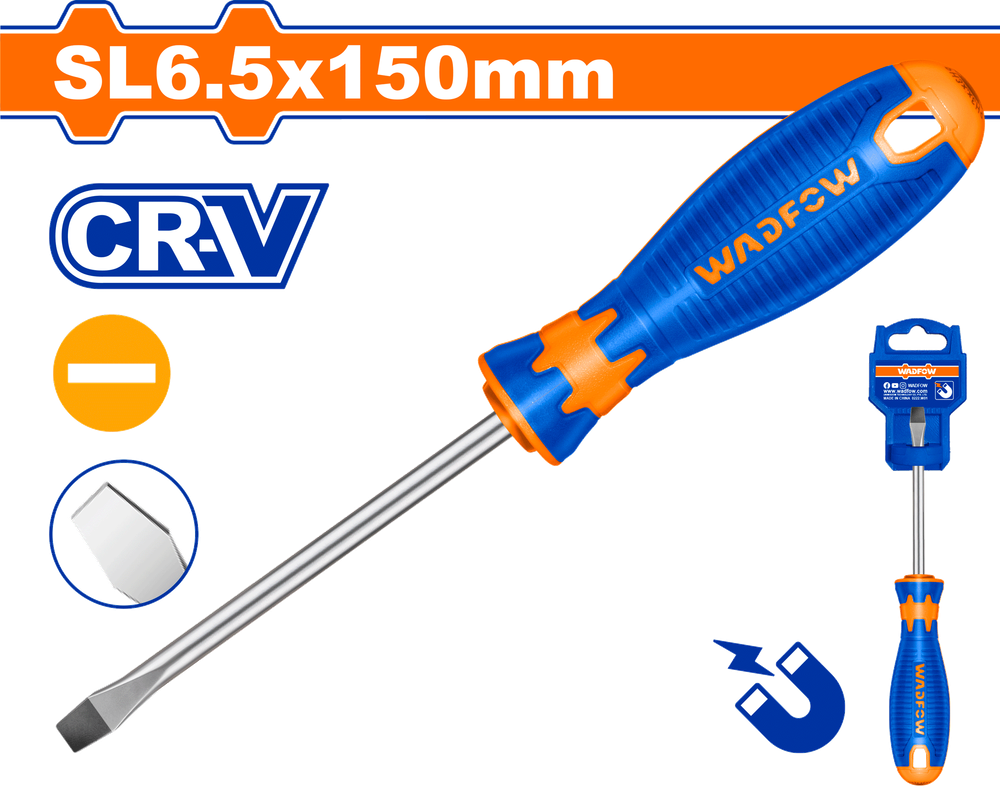 Отвертка плоская WADFOW WSD1266 SL6.5х150 мм
