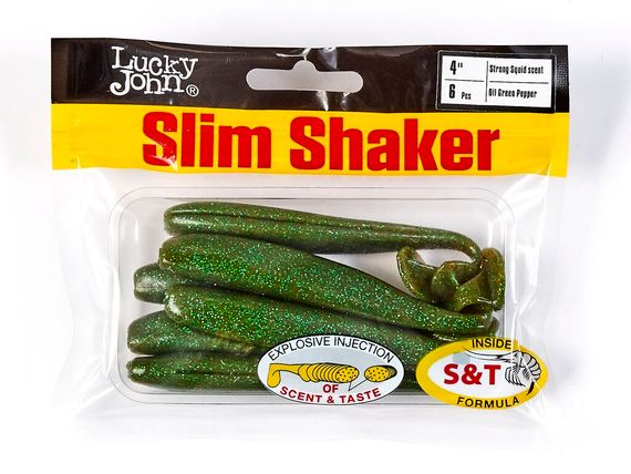 Виброхвосты съедобные LJ Pro Series SLIM SHAKER 4in (10 см), цв. S67, 6 шт.