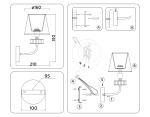 Светильник настенный LH71255 BS/WH латунь/белый E14 max 40W 210*160*310