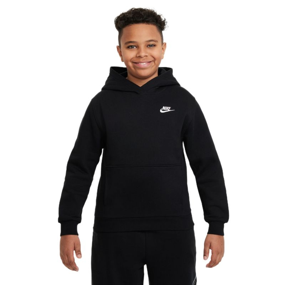 Кофта для мальчика теннисная Nike Sportswear Club Fleece Pullover - black/white