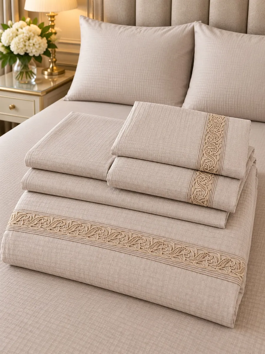 Gelin Home КПБ 6 пр. SILA каменный цвет пододеяльник 200*220, простынь 240*260, наволочки 50*70 2шт, декоративные наволочки 50*70 2шт GLNN573 — фото 5