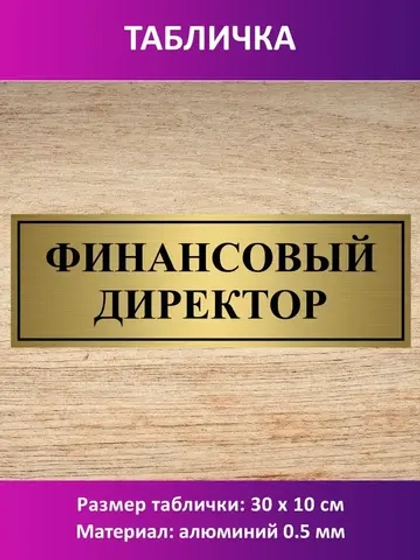 Табличка "Финансовый директор".