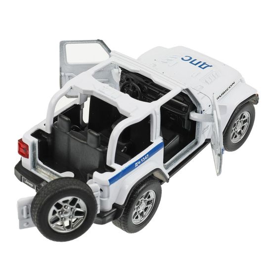 Машина металл JEEP WRANGLER RUBICON ПОЛИЦИЯ 11 см, двери, багаж, инерц, кор. Технопарк