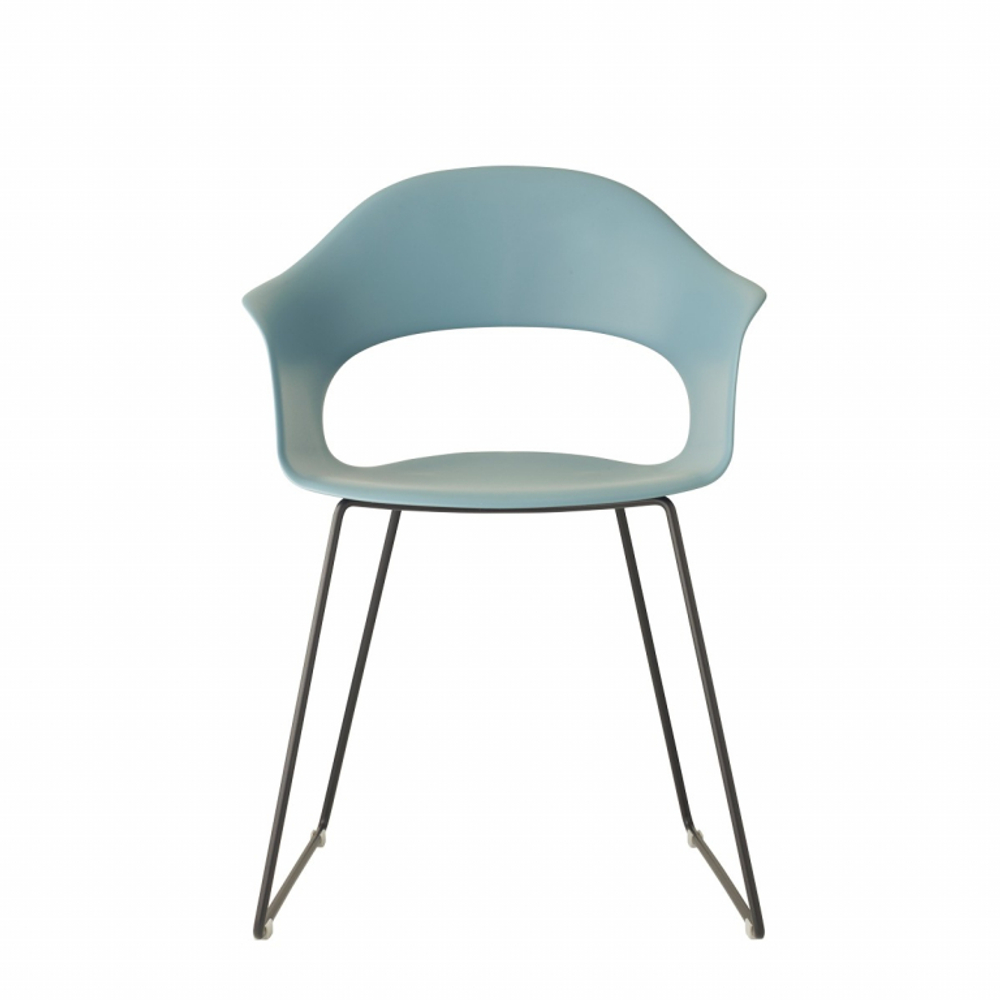 Кресло пластиковое Scab Design Lady B sledge frame, антрацит, голубой