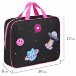 Папка на молнии с ручками BRAUBERG А4, 1 отделение, полиэстер, 80 мм, "Space sweets", 272175