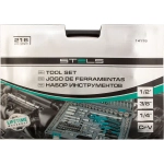Набор инструментов, 1/4",3/8", 1/2", Cr-V,S2, 216 пр. STELS 14115