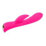 Ярко-розовый вибромассажер-кролик 5 Silicone Ripple Passion - 19,1 см. (Цвет: ярко-розовый)