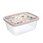 Контейнер для продуктов прямоугольный 0,85л с декором (бежевый)