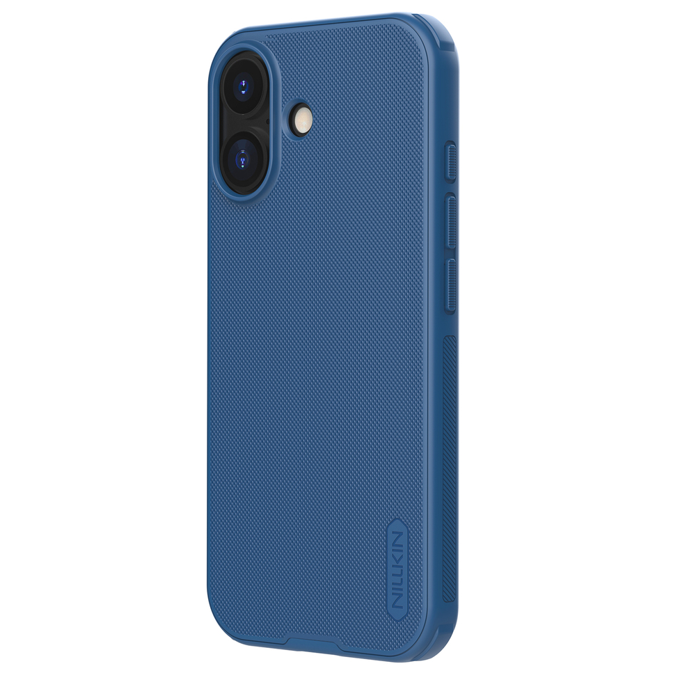 Усиленный чехол синего цвета от Nillkin для iPhone 17, серия Super Frosted Shield Pro