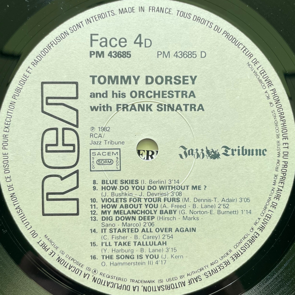 Tommy Dorsey And His Orchestra With Frank Sinatra 2LP (Франция 1982г.)