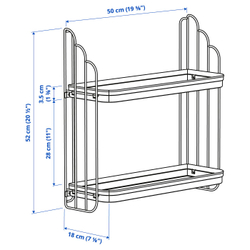 IKEA APOTEKARE  (ИКЕА АПОТЕКАРЕ)  -  Полка настенная - чёрный 50х52 см