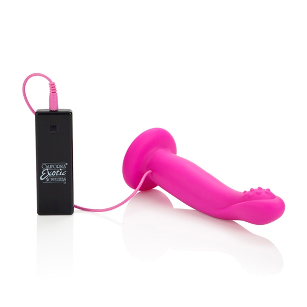 Розовый страпон с вибрацией 10-Function Love Rider G-Caress