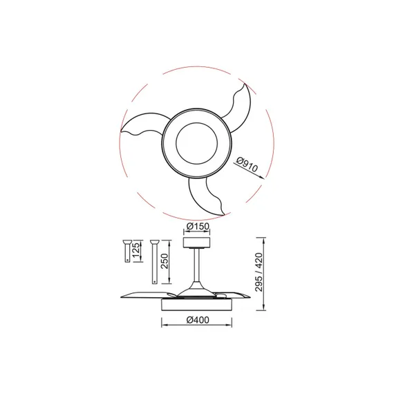 Потолочная люстра Niseko Fan 9064 Mantra