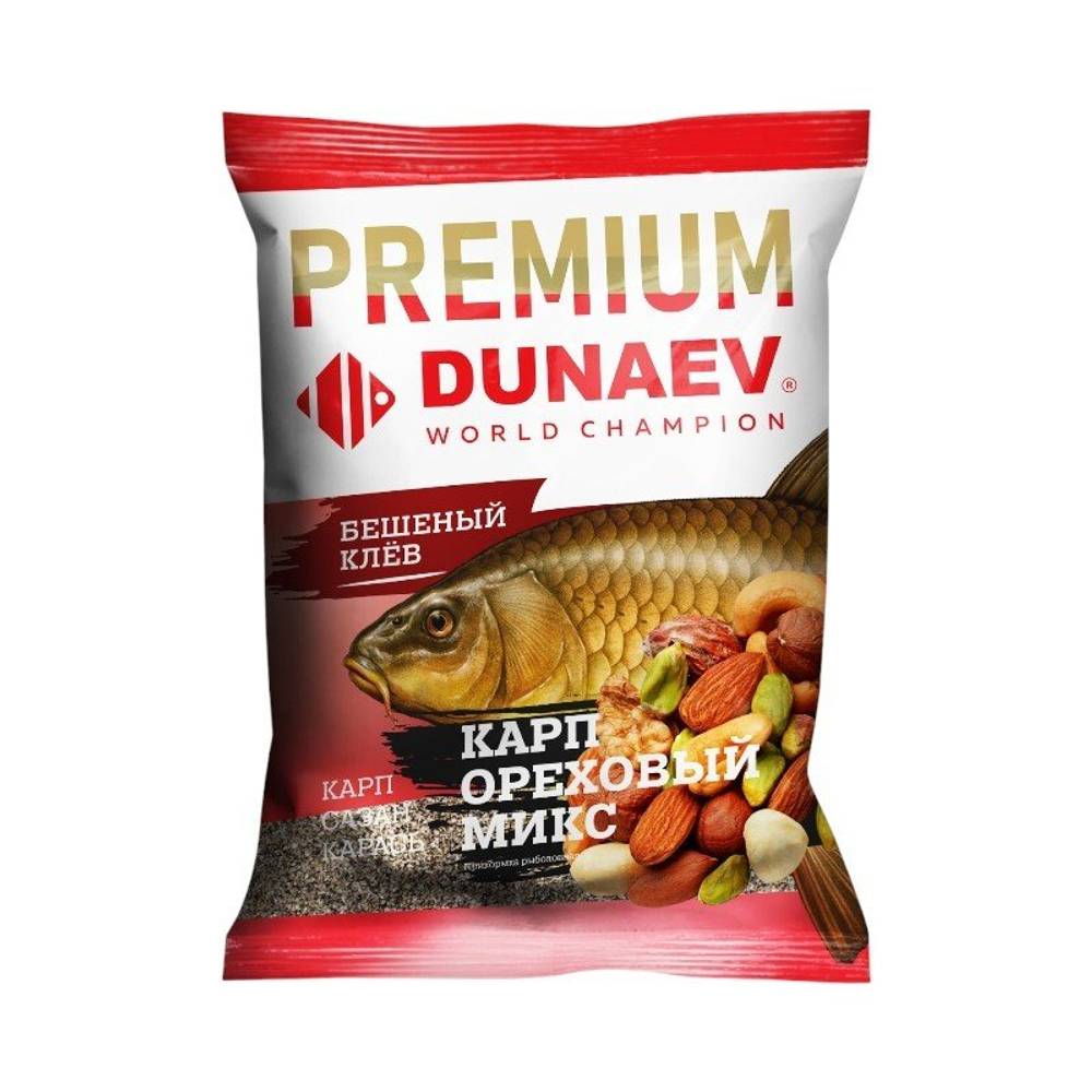 Прикормка "DUNAEV-PREMIUM" 1кг Карп-Сазан Ореховый Микс