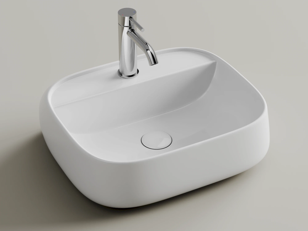 Раковина подвесная Ceramicanova Источник (Fonte) с отверстием под смеситель, 500x425x145, белый, CN5051
