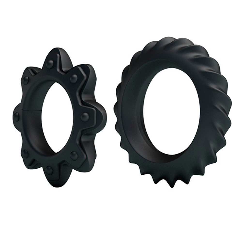 Набор из 2 ребристых эрекционных колец 4,5см и 4,8см Baile Ring Flowering BI-210154