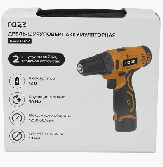 Аккумуляторный шуруповерт "RAZZ" CD-12