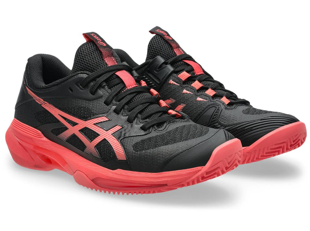 Женские теннисные кроссовки Asics Solution Speed FF 4 Clay — чёрный/сиена