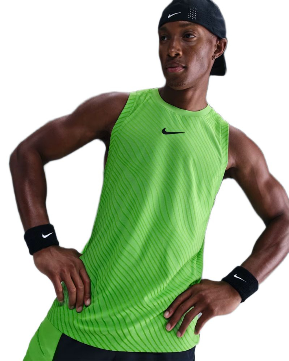 Теннисная футболка Nike Court Slam Dri-FIT ADV Sleeveless - mean green/black