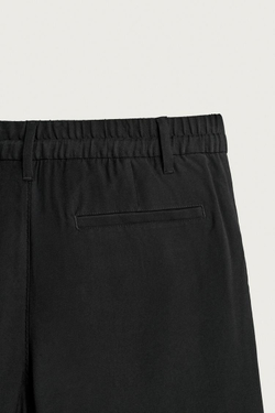 ZARA СТРУЯЩИЕСЯ БРЮКИ RELAXED FIT СО СКЛАДКАМИ, ЧЕРНЫЙ