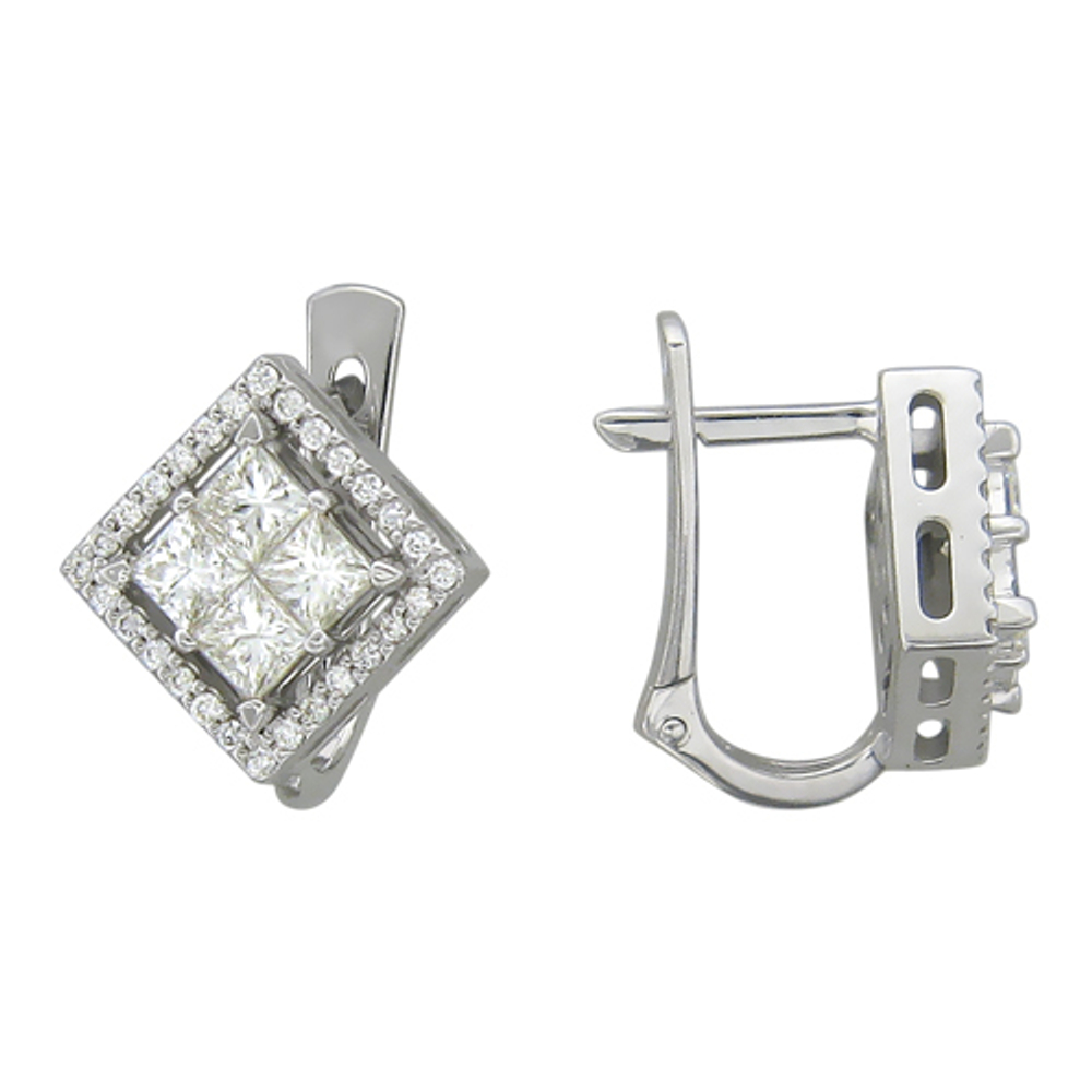 Серьги с бриллиантом  из белого золота JA-S-С626796Z