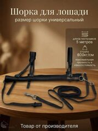 Шорка для лошади под тюбинг, ватрушку и скиджоринг - черная