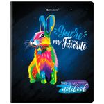 Тетрадь А5, 48 л., BRAUBERG, скоба, клетка, матовая ламинация, выборочный лак, "Animals Pop-Art", 404374, 5шт