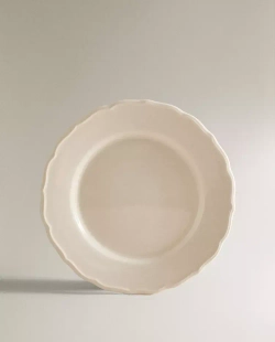 ZARA HOME ТАРЕЛКА ИЗ ФАЯНСА С ФИГУРНОЙ КРОМКОЙ, ЭКРЮ